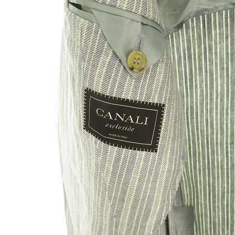 カナーリ CANALI ストライプ ジャケット テーラード ブレザー リネン
