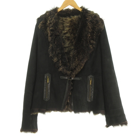 ロンシャンムートンコート 美品 黒 ロングコートコレクション