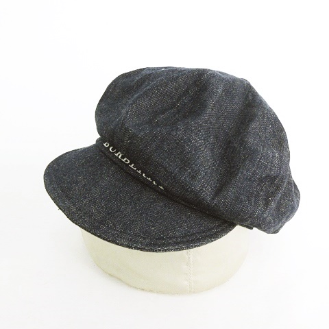 バーバリー BURBERRY キャスケット 帽子 ロゴ刺繍 × デニム 56cm