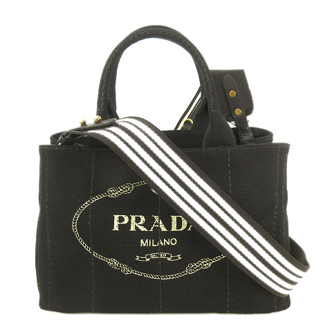 PRADA プラダ カナパ ブラック ネロ タルコ 黒 白（PRADA - プラダ  