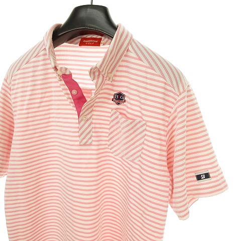 ブリヂストン ブリジストン Bridgestone Golf ポロシャツ トップス ボーダー ワンポイント ゴルフウェア 半袖 3l ピンク メンズ 053 ベクトルパーク ブリヂストン ブリジストン Bridgestone Golf ポロシャツ トップス ボーダー ワンポイント ゴルフウェア 半袖 3l ピンク メンズ 053 ベクトルパーク