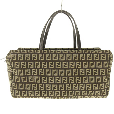 フェンディ FENDI ズッキーノ キャンバス レザー ハンドバッグ