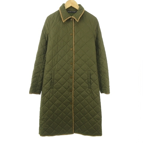 ラルフローレン RALPH LAUREN 中綿 キルティング ロング コート レザー  