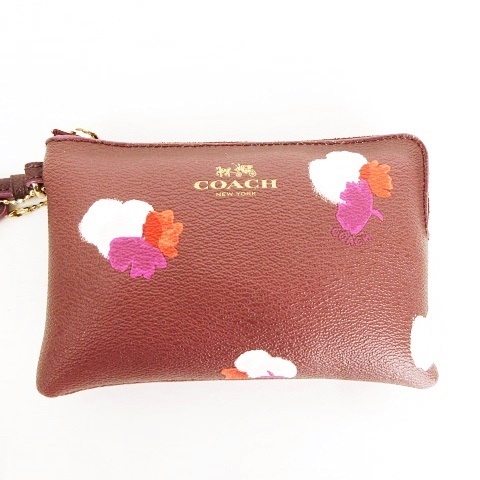 コーチ COACH F66175 コーナージップ リストレットポーチ ロゴ × 花柄