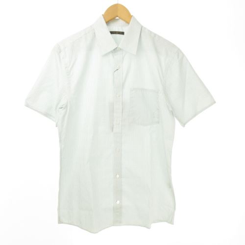ルイヴィトン LOUIS VUITTON シャツ 半袖 総柄 モノグラム 白 青 