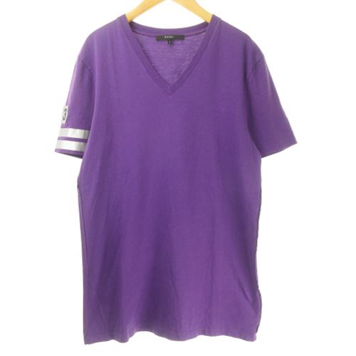 グッチ GUCCI 美品 Tシャツ TEE Vネック 半袖 袖ライン 222240 X3434 