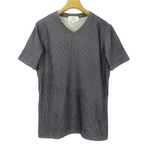 シーケーカルバンクライン ck Calvin Klein 美品 ストライプ Vネック 