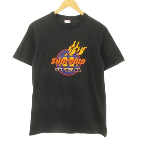 シュプリーム SUPREME 17FW FIRE Tee ファイヤー Tシャツ 半袖 黒 