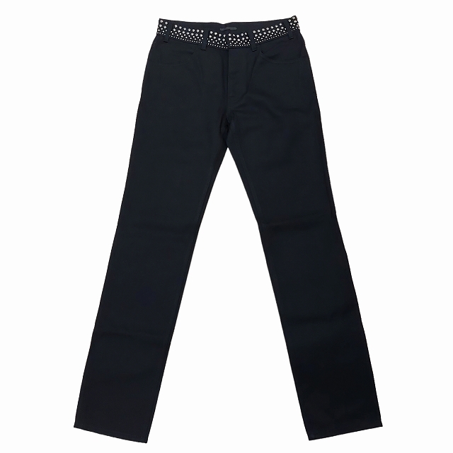 プラダ PRADA 美品 GEP103 スタッズ ブラックデニム ジーパン ジーンズ 