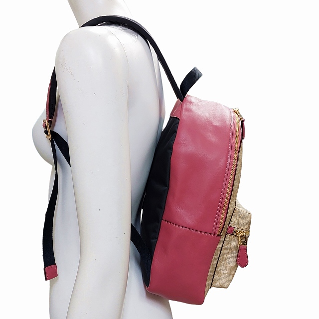 Coach ロゴ入りバックパック ベージュ/ピンク S115894831 - バッグ工場