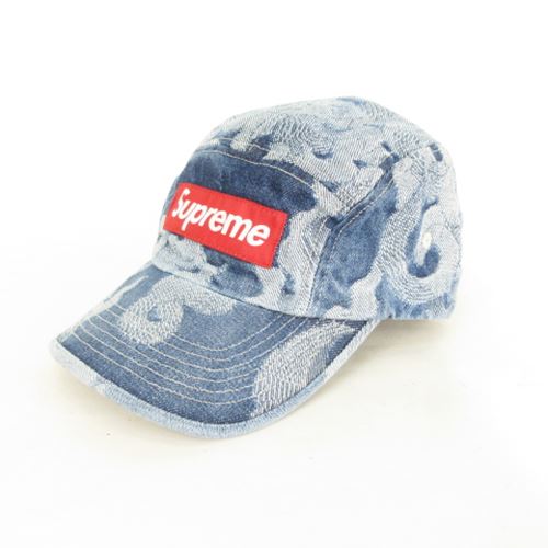 未使用品 シュプリーム SUPREME 23SS Flames Jacquard Denim Camp Cap 