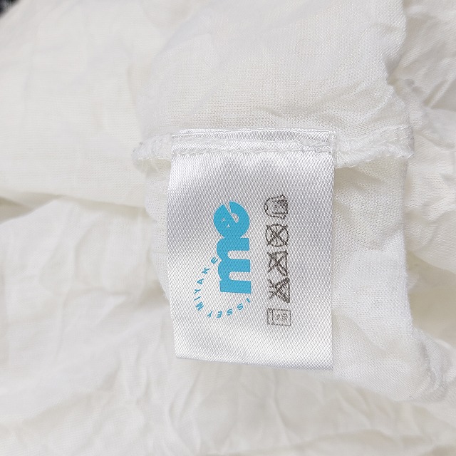 ミーイッセイミヤケ me ISSEY MIYAKE プリーツ リンクルカットソー Tシャツ ホワイト F 0612 レディース