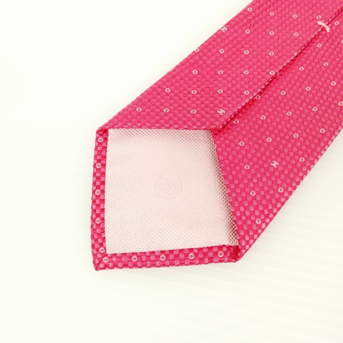 シャネル CHANEL 格子柄 ココマーク ドット ネクタイ シルク