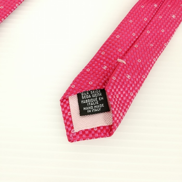 シャネル CHANEL 格子柄 ココマーク ドット ネクタイ シルク