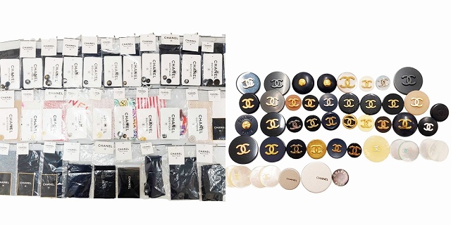 未使用品 シャネル CHANEL ヴィンテージ CCボタン 素材 材料 生地 布 