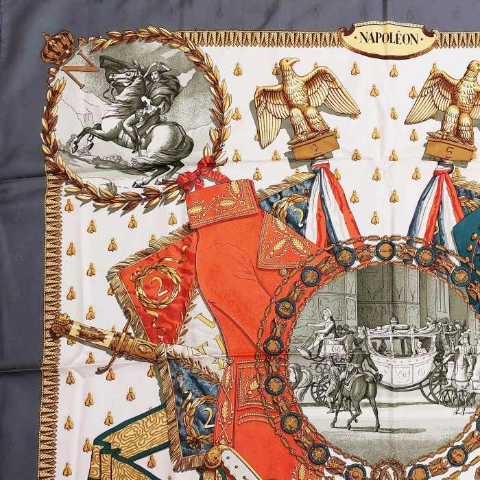 エルメス HERMES カレ90 NAPOLEONナポレオン シルク 大判スカーフ 総柄 