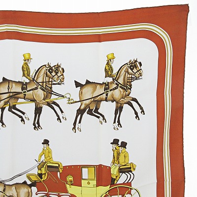 HERMES エルメス スカーフ カレ90 ワシントン馬車　WASHINGTON エルメス スカーフ カレ90 EQUIPAGES 馬車柄 シルク ピンク