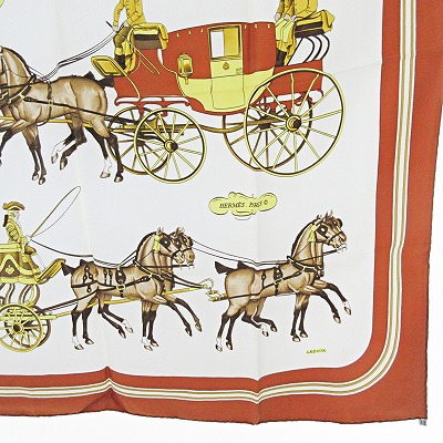 エルメス HERMES カレ90 COACH＆SADDLE スカーフ シルク 馬車 馬
