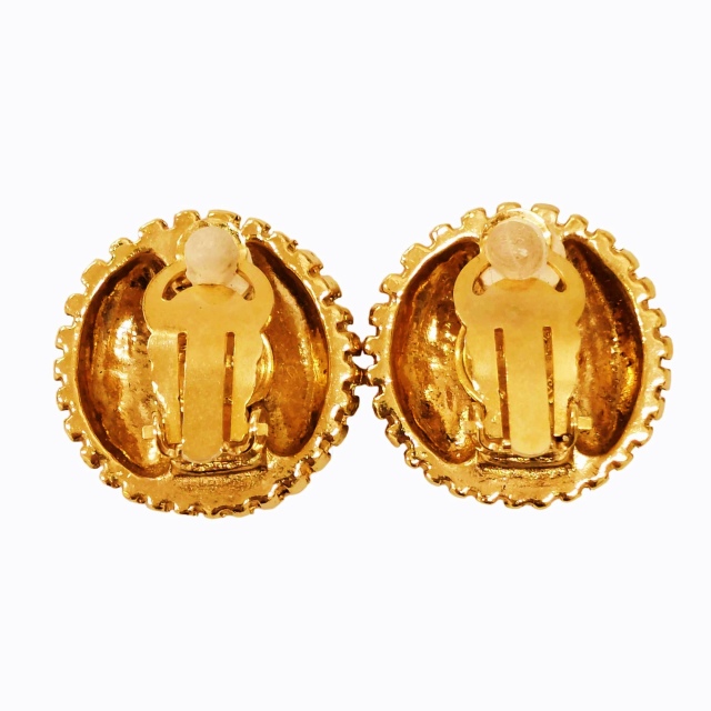 シャネル CHANEL ヴィンテージ ココマーク ラウンド イヤリング CC  