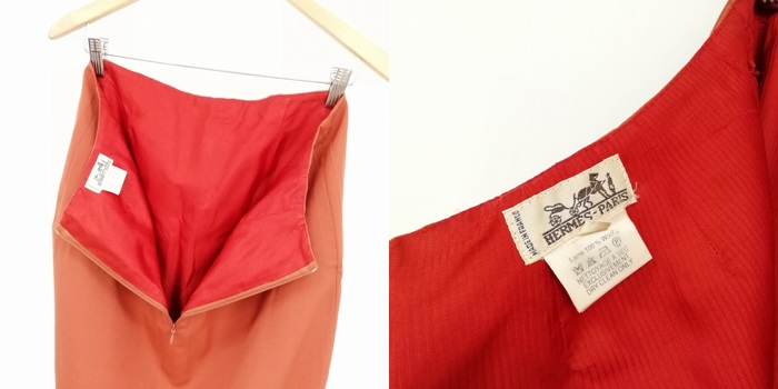 エルメス HERMES ヴィンテージ スーツ セットアップ リネン切替 ラペル