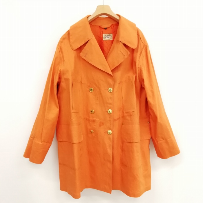 エルメス HERMES × マッキントッシュ Macintosh ゴム引き コート 金 