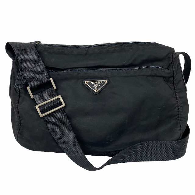 プラダ PRADA ショルダーバッグ 斜め掛け ナイロン レザー 三角ロゴ 