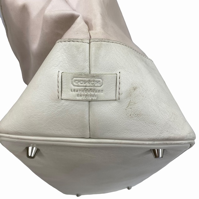 コーチ COACH 7770 トートバッグ ハンド キャンバス レザー バイカラー 