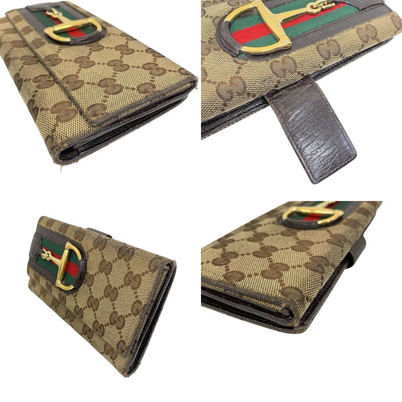 グッチ GUCCI GGキャンバス 長財布 Wホック ホースビット