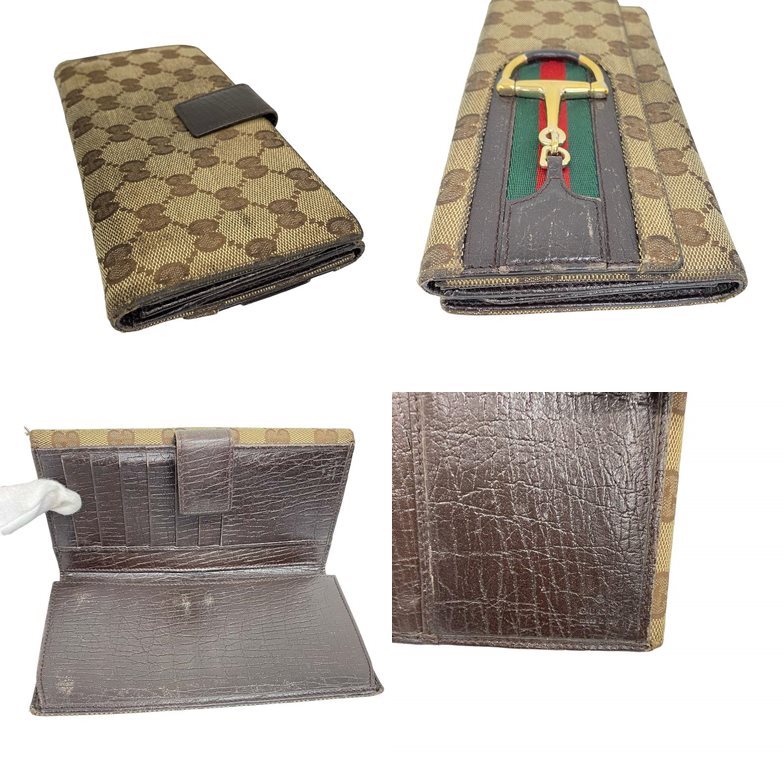 グッチ GUCCI GGキャンバス 長財布 Wホック ホースビット