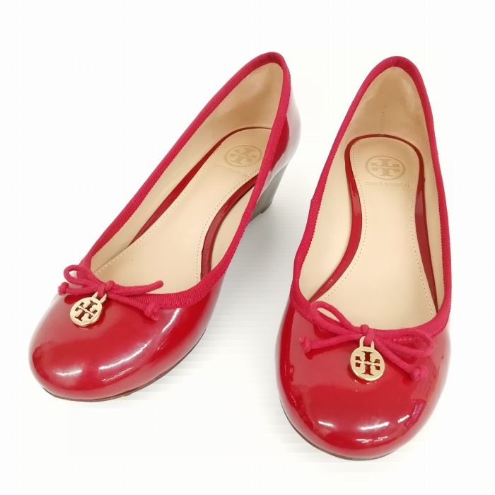 トリーバーチ TORY BURCH ロゴチャーム リボン ウェッジソール 