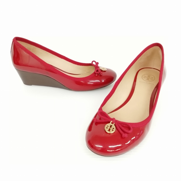 トリーバーチ TORY BURCH ロゴチャーム リボン ウェッジソール 