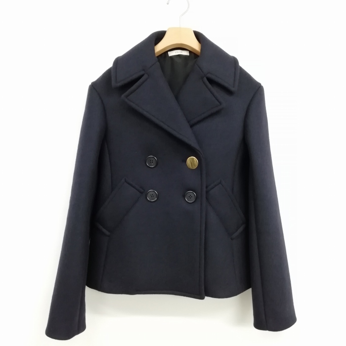 セリーヌ CELINE フィービー期 ピーコート Pコート ショート丈 金  