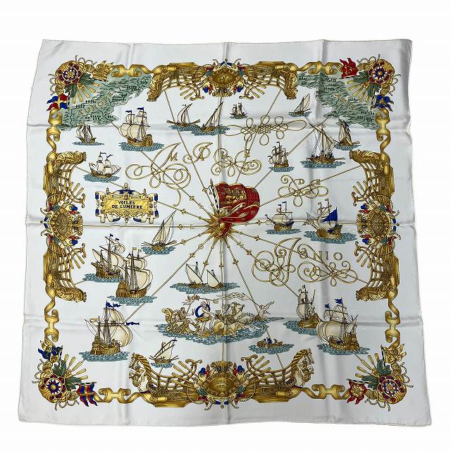 エルメス HERMES カレ 90 シルクスカーフ VOILES DE LUMIERE 光の帆船