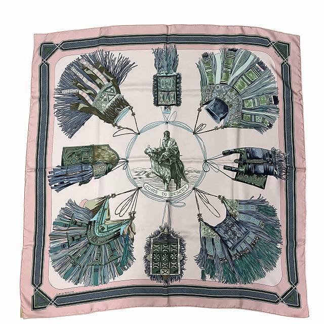 エルメス HERMES カレ 90 シルクスカーフ 総柄 CUIRS DU DESERT 砂漠の  