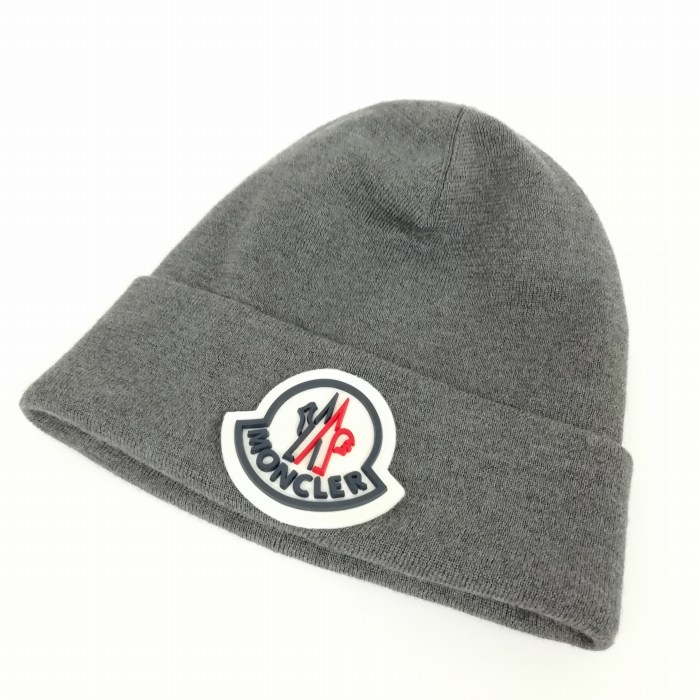 モンクレール MONCLER 美品 BERRETTO TRICOT CAP 20AW ビッグロゴ  