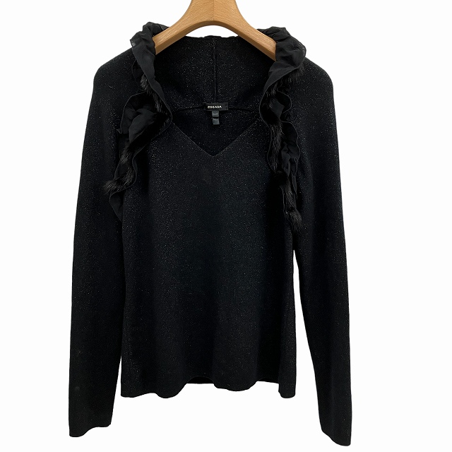 エスカーダ ESCADA ミンクファー付き ニット プルオーバー カシミヤ85 