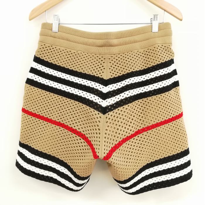バーバリー BURBERRY 美品 メッシュ ストライプ トラック ショーツ 