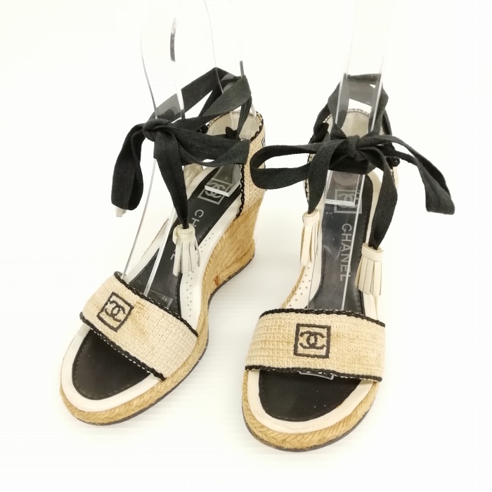 シャネル CHANEL G25191X01733 エスパドリーユ サンダル ウェッジ  