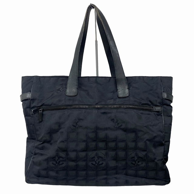 シャネル ニュートラベルライン ココマークトートバッグナイロンジャガード