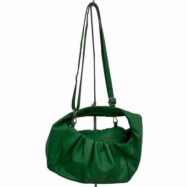 オウレンティ AULENTTI 2WAY ミニ ギャザー ハンドバッグ ショルダー  