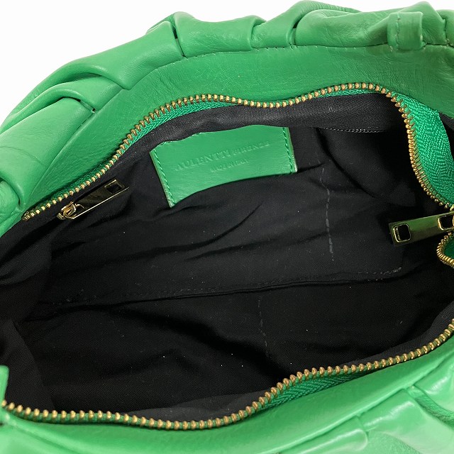 オウレンティ AULENTTI 2WAY ミニ ギャザー ハンドバッグ ショルダー 
