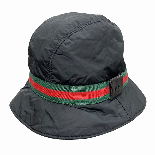 GUCCI バケットハット シェリーライン ブラック L GUCCI レディース シェリーラインバケットハット