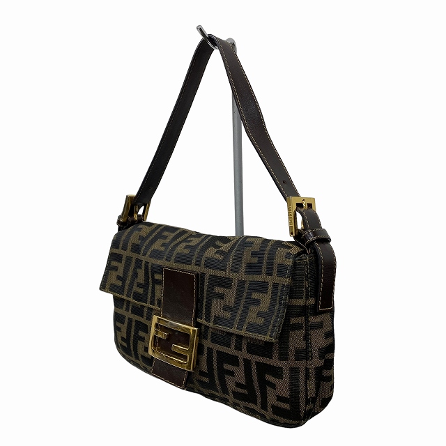 Fendi マンマバケットFFロゴ ショルダーバッグ ダークブラウン