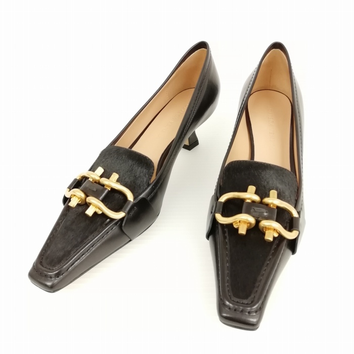 ボッテガヴェネタ BOTTEGA VENETA 美品 マダムパンプス ハラコ 切替 