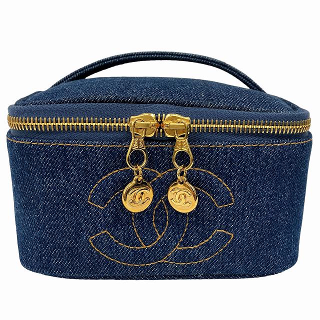 シャネル CHANEL ヴィンテージ 97年製 ココマーク デニム バニティ 