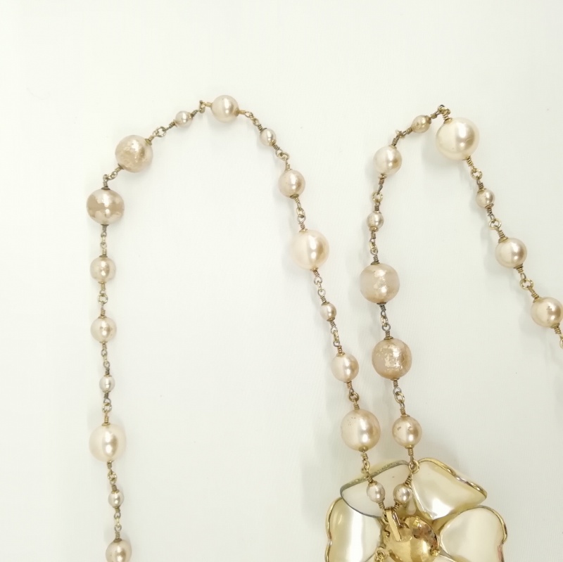 シャネル CHANEL カメリア ココマーク フェイクパール チェーン