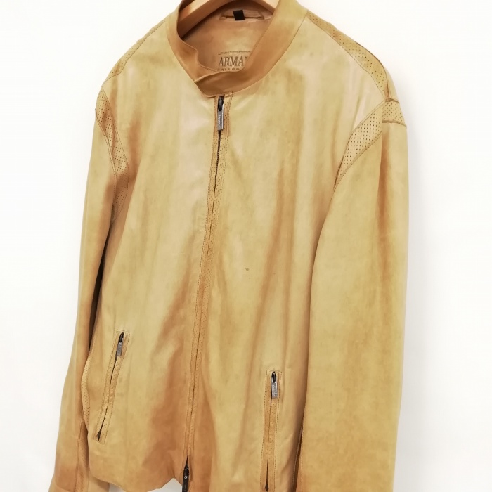 $ ARMANI COLLEZIONI ベージュレザージャケット 40 ARMANI COLLEZIONI ベージュレザージャケット 40