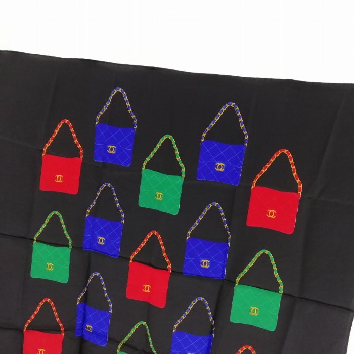シャネル CHANEL マトラッセ バック柄 大判 スカーフ 約85cm×85cm 美品  