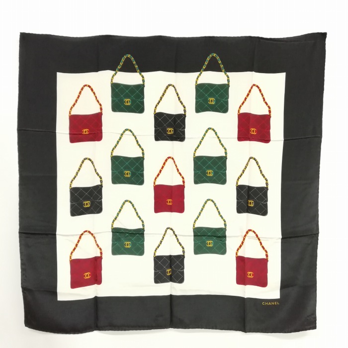 シャネル CHANEL マトラッセ バック柄 大判 スカーフ 約87cm×85cm  