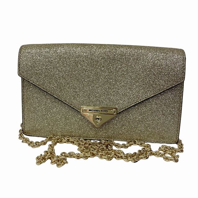 マイケルコース MICHAEL KORS グリッター クラッチ チェーンショルダー 